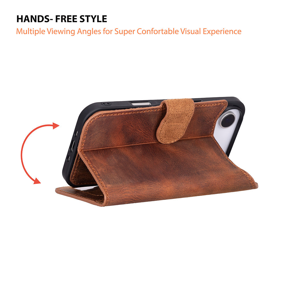 iPhone 17 Air Leather Detachable Wallet Case
