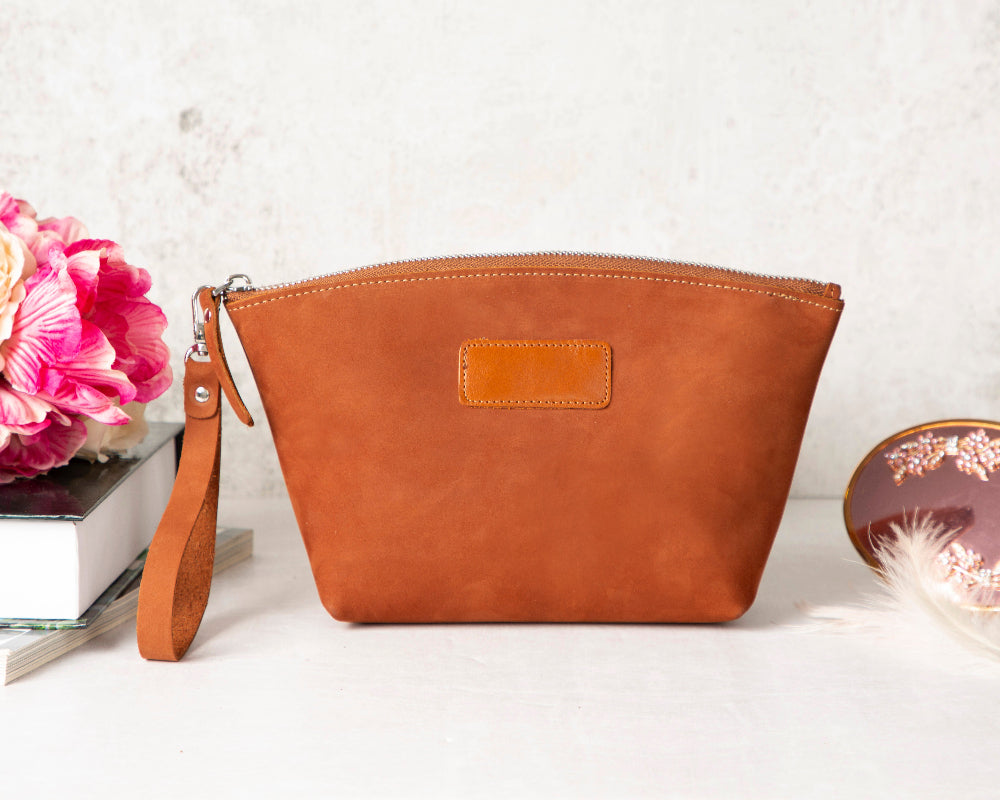 Vira Leather Makeup Bag