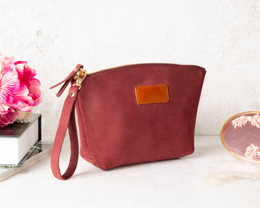Vira Leather Makeup Bag