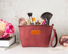 Vira Leather Makeup Bag