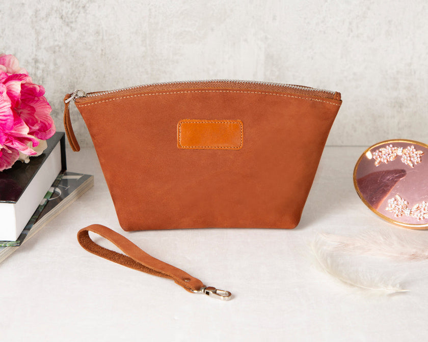 Vira Leather Makeup Bag