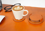 Solces Cup Leather Coaster Set