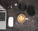 Solces Cup Leather Coaster Set
