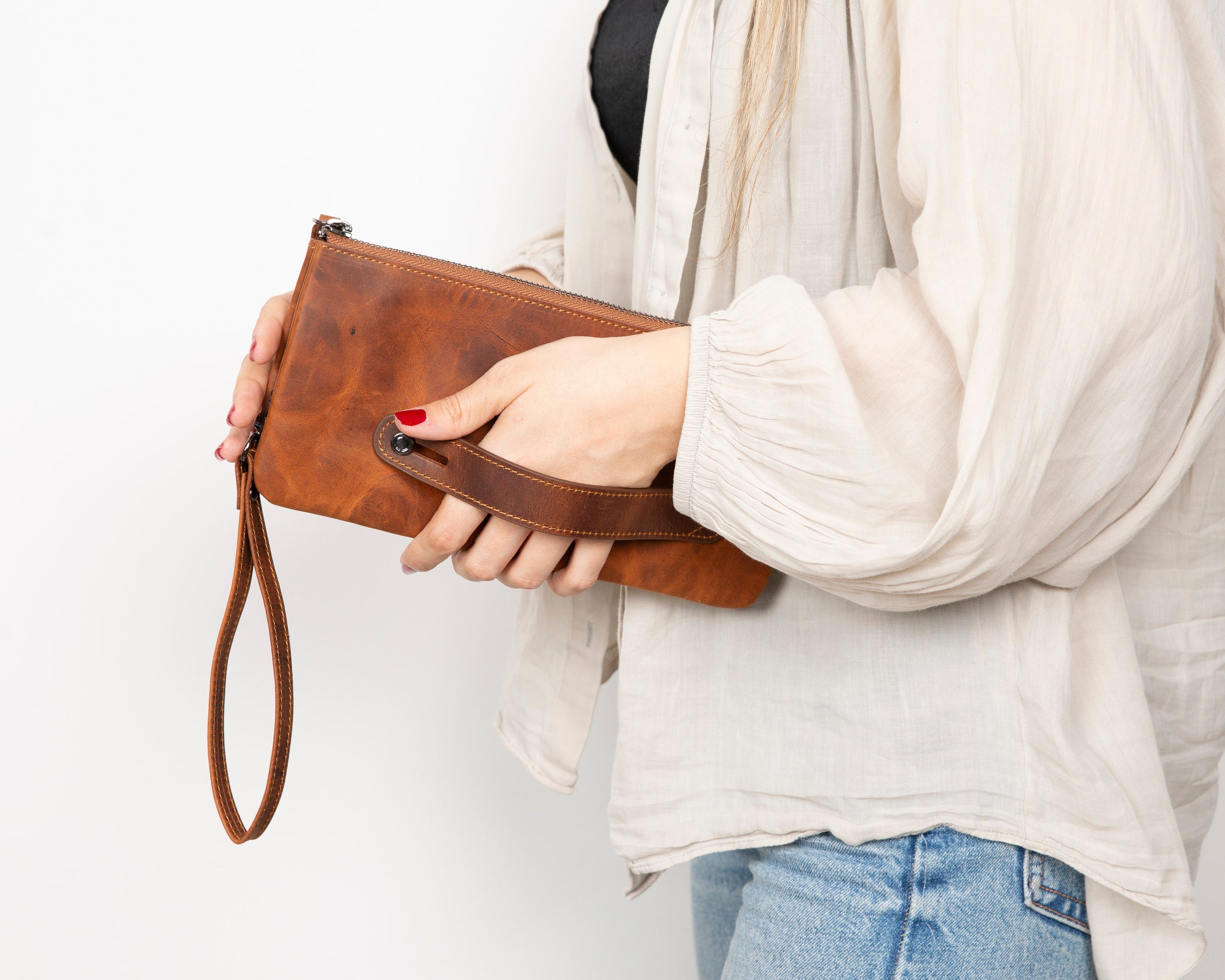 Vibe Leather Clutch Bag