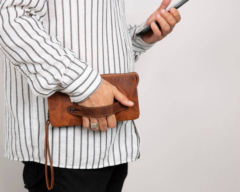 Vibe Leather Clutch Bag