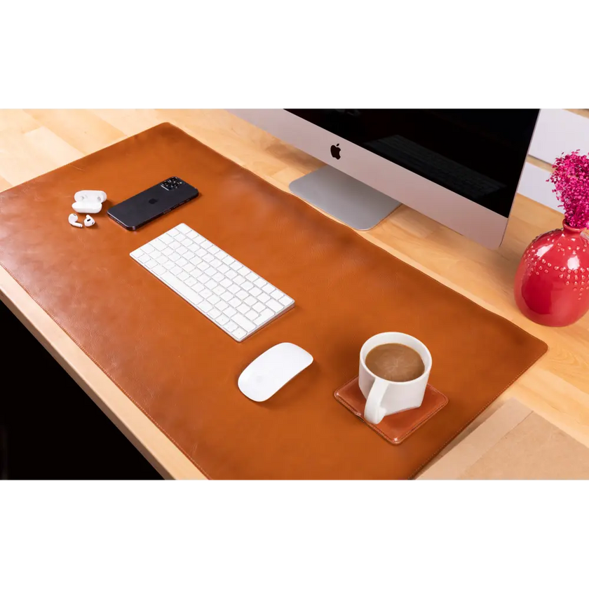 Natural Leather Desk Mat (37 cm x 80 cm)