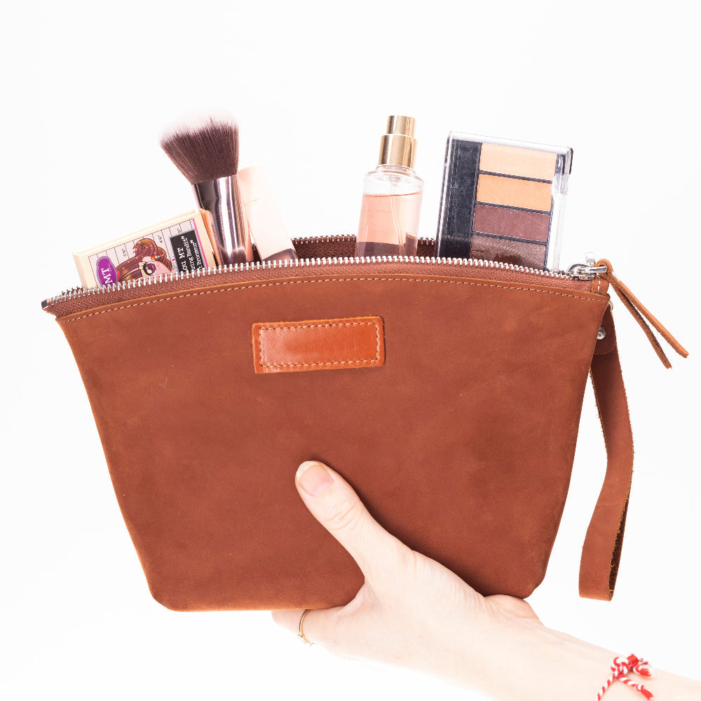 Vira Leather Makeup Bag