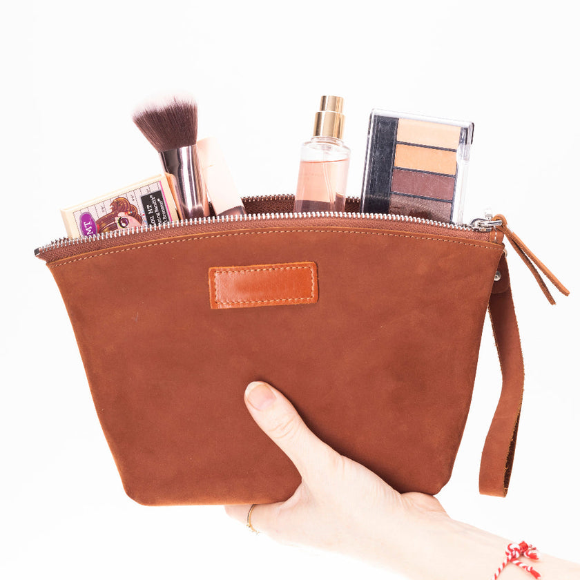 Vira Leather Makeup Bag