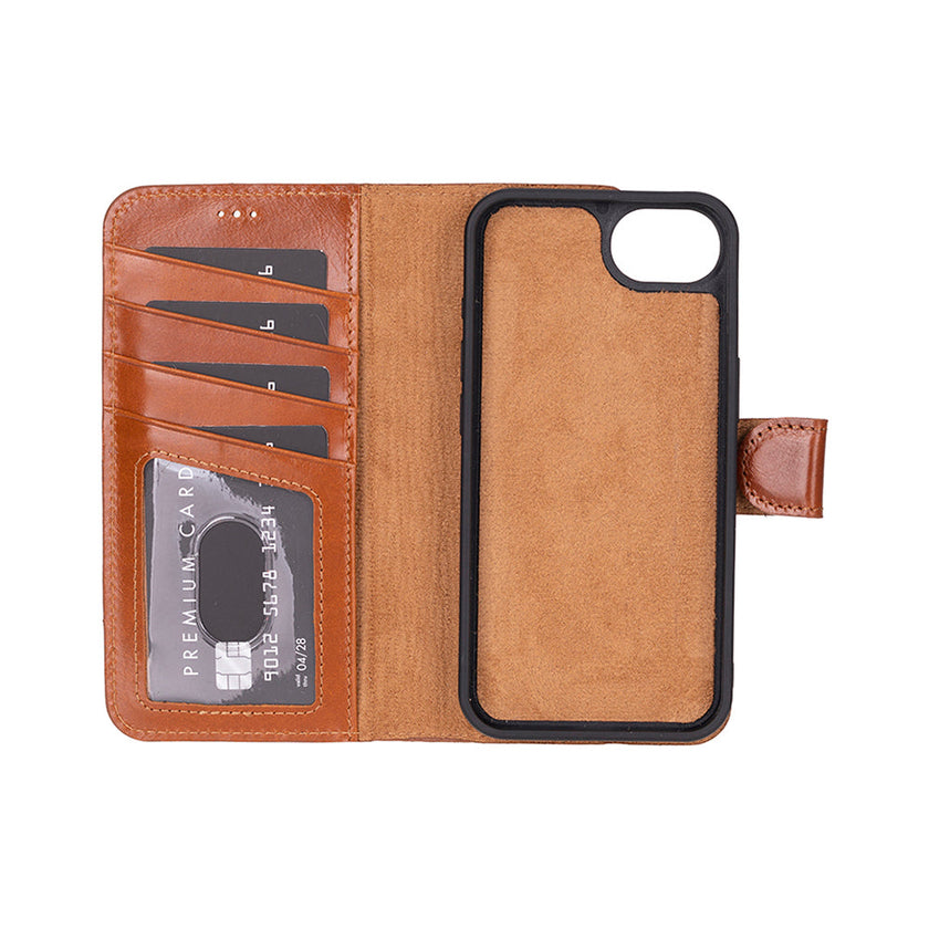 iPhone 16E Detachable Leather Wallet Case