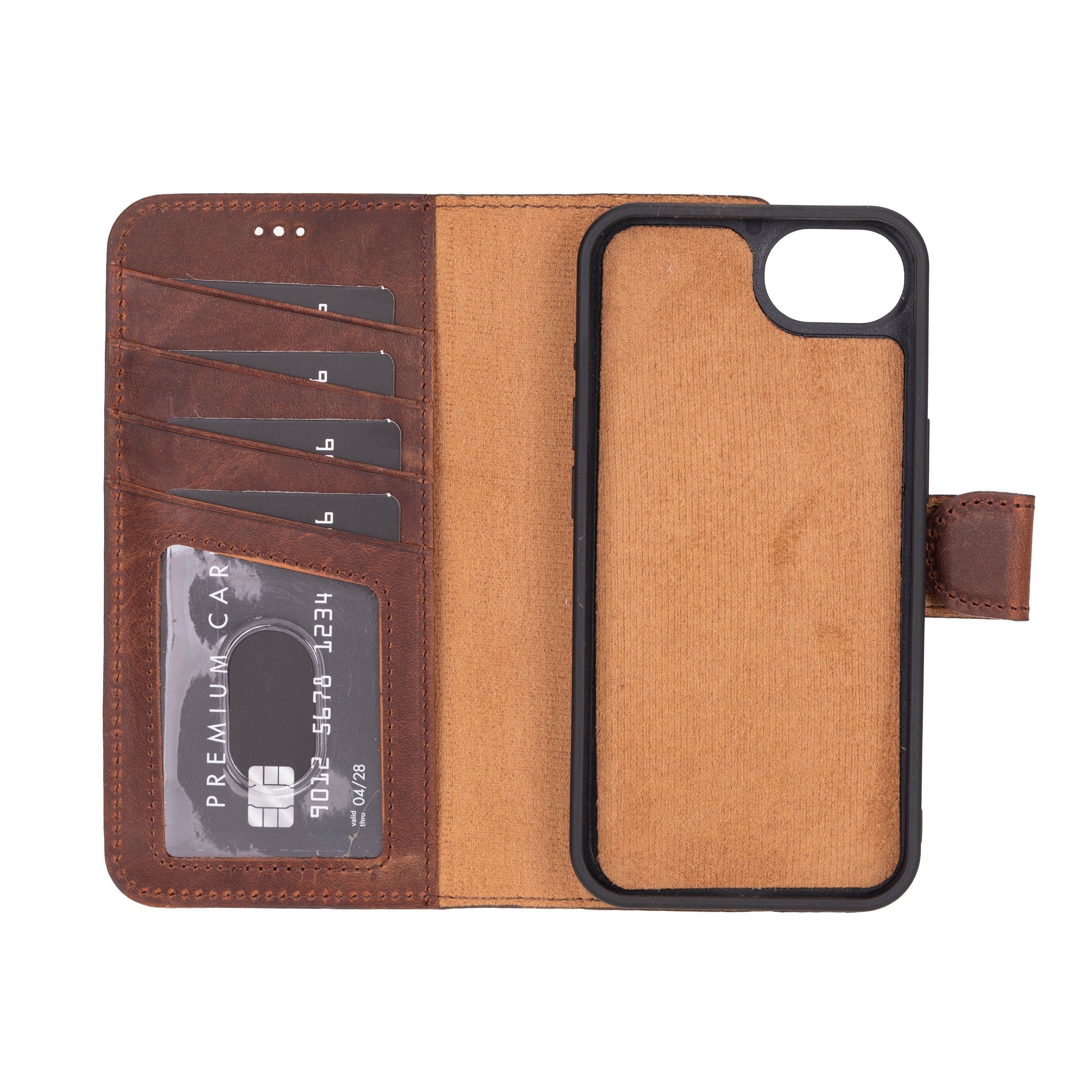 iPhone 16E Detachable Leather Wallet Case