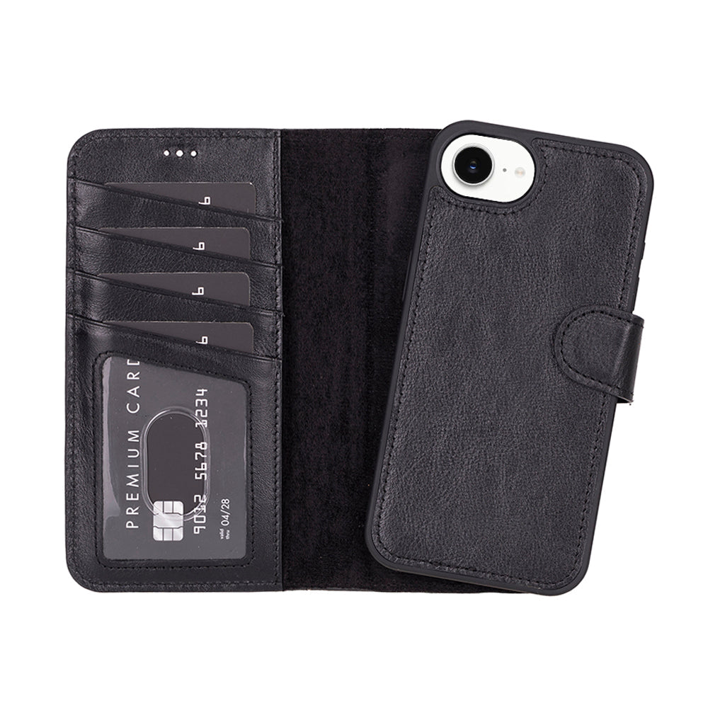 iPhone 16E Detachable Leather Wallet Case
