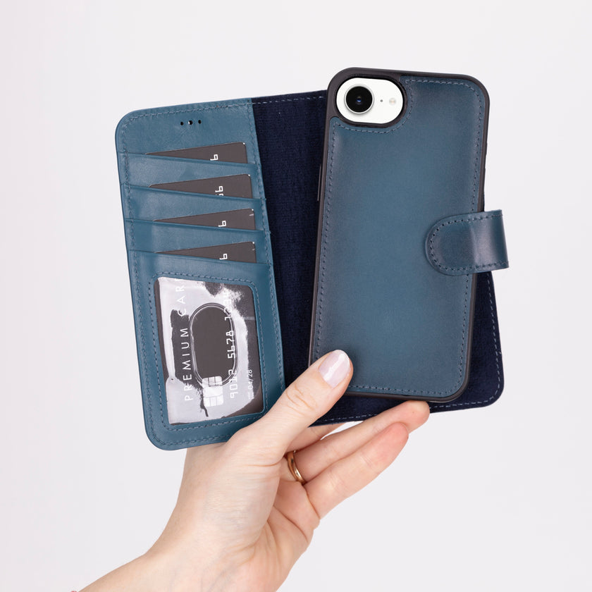 iPhone 16E Detachable Leather Wallet Case