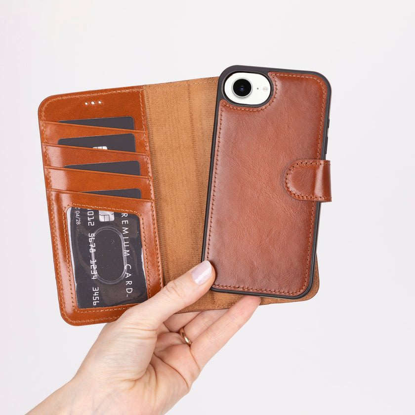 iPhone 16E Detachable Leather Wallet Case