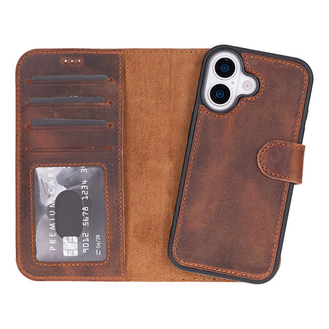 iPhone 17 Leather Detachable Wallet Case