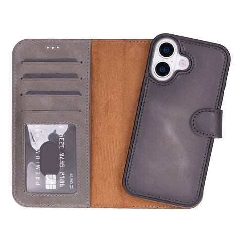 iPhone 17 Leather Detachable Wallet Case
