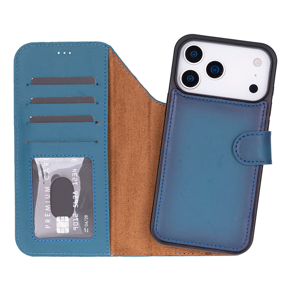 iPhone 17 Pro Leather Detachable Wallet Case