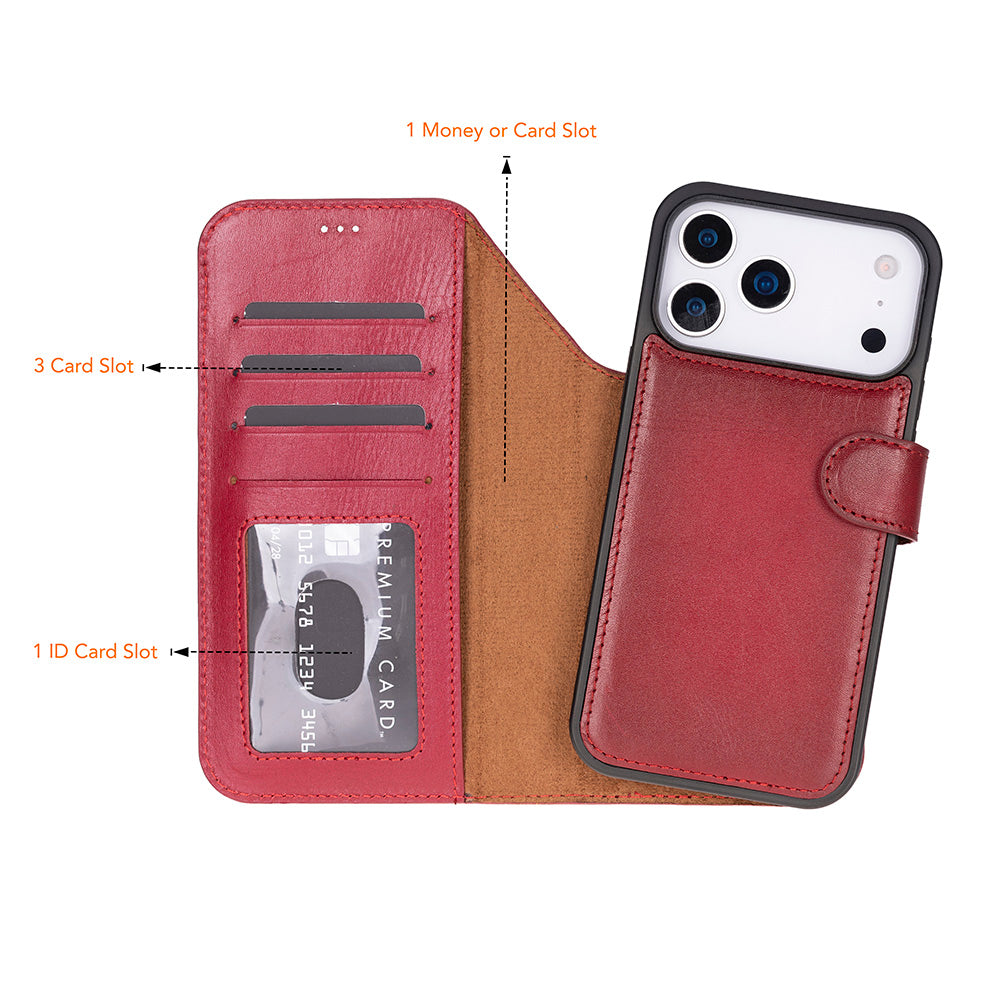 iPhone 17 Pro Max Leather Detactable Case