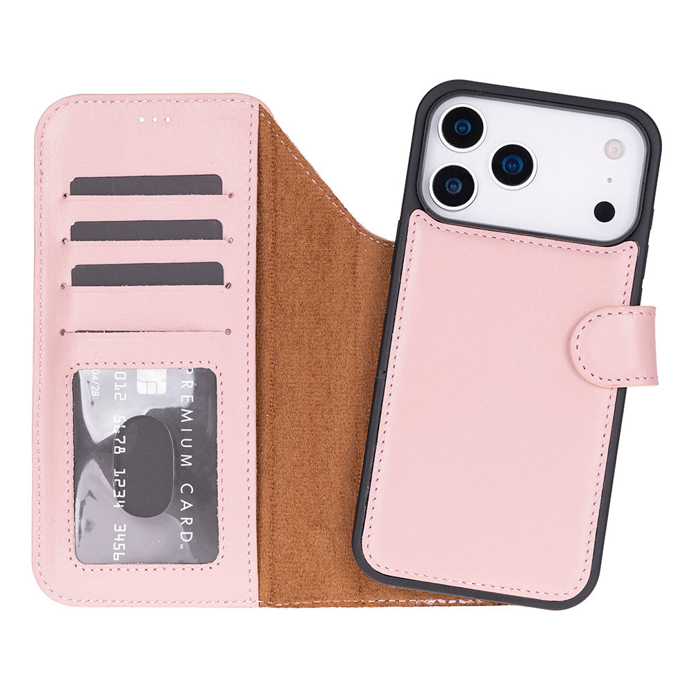 iPhone 17 Pro Leather Detachable Wallet Case