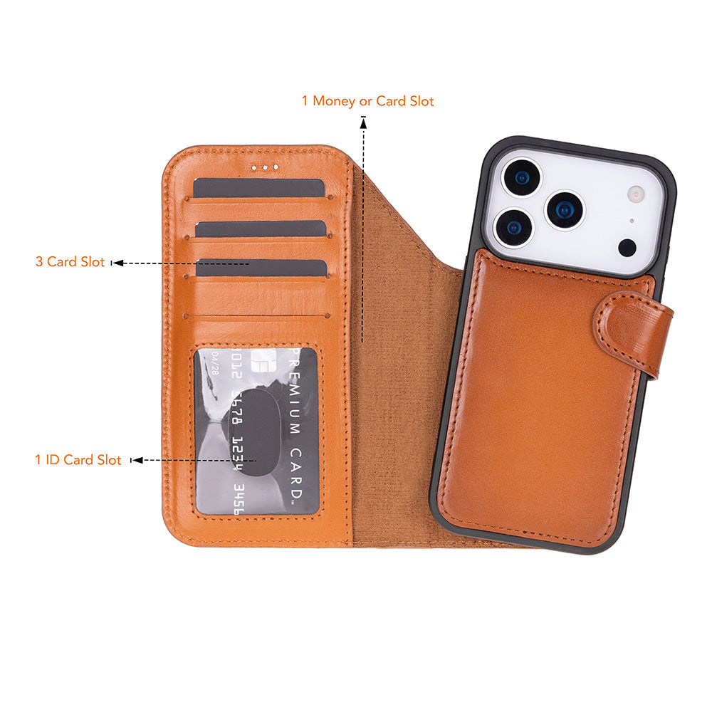 iPhone 17 Pro Max Leather Detactable Case