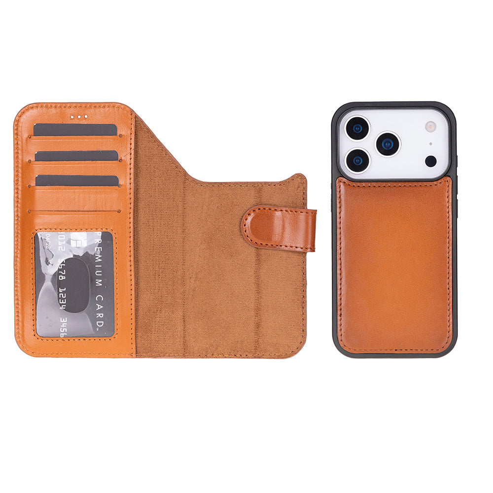 iPhone 17 Pro Leather Detachable Wallet Case