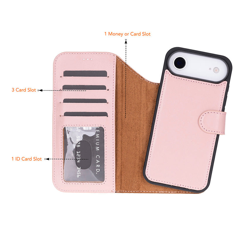 iPhone 17 Air Leather Detachable Wallet Case