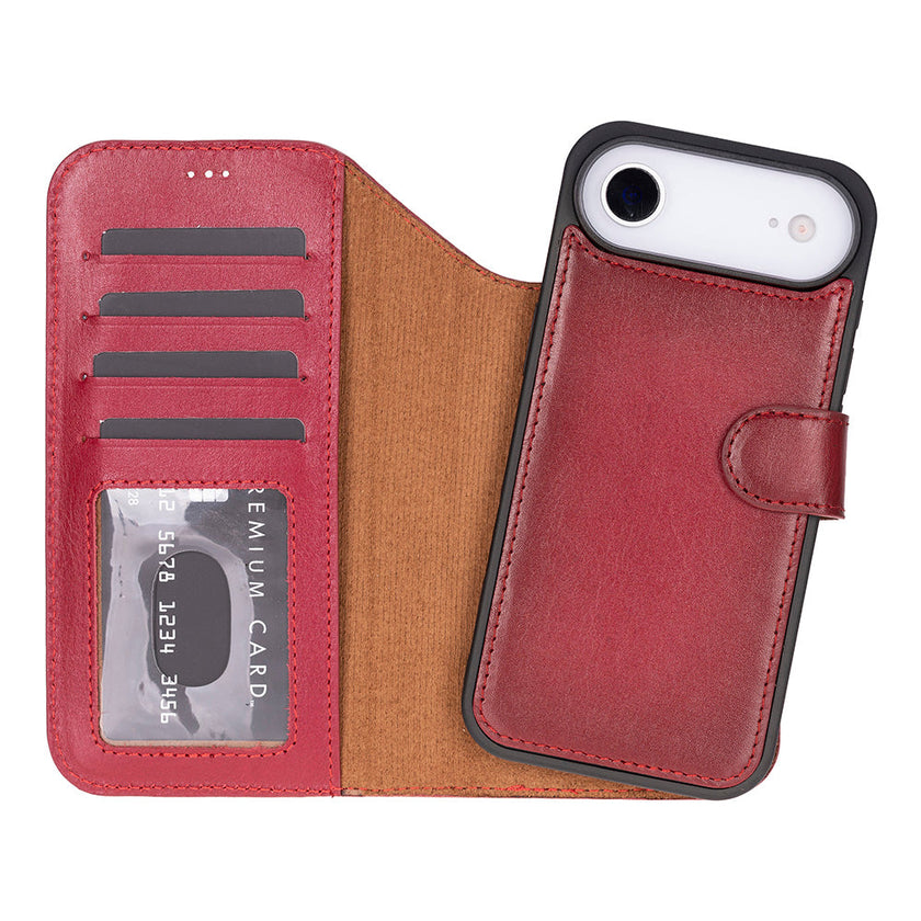 iPhone 17 Air Leather Detachable Wallet Case