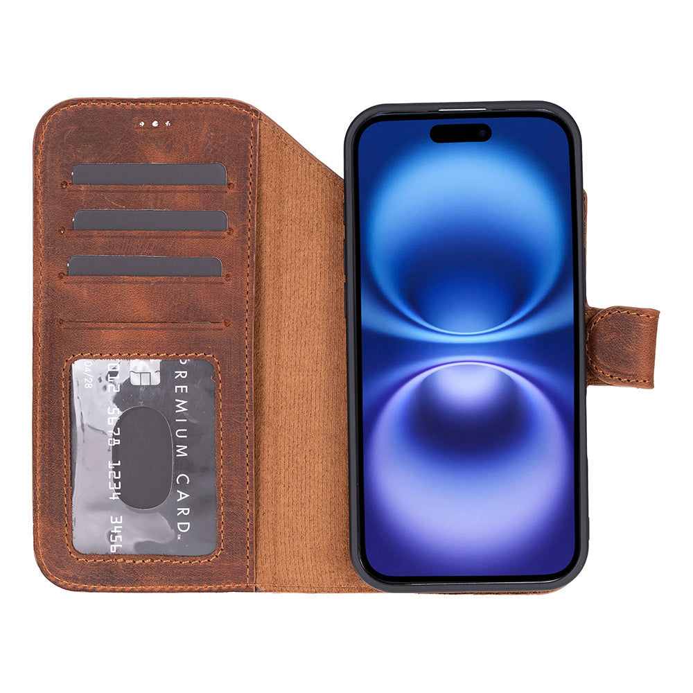 iPhone 17 Air Leather Detachable Wallet Case