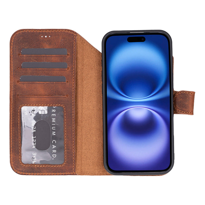 iPhone 17 Air Leather Detachable Wallet Case
