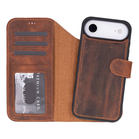 iPhone 17 Air Leather Detachable Wallet Case
