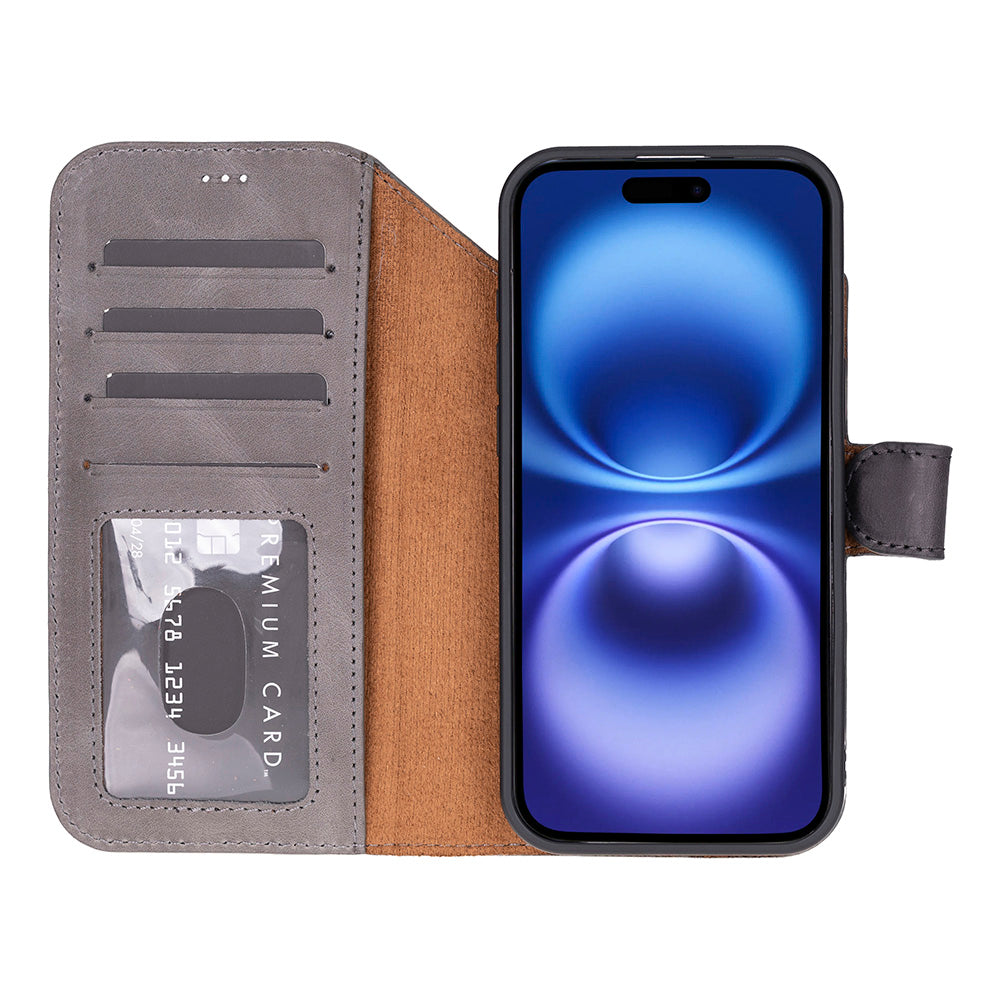 iPhone 17 Air Leather Detachable Wallet Case