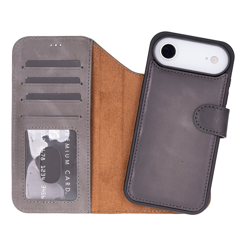 iPhone 17 Air Leather Detachable Wallet Case
