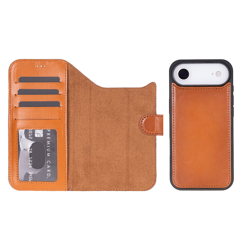 iPhone 17 Air Leather Detachable Wallet Case