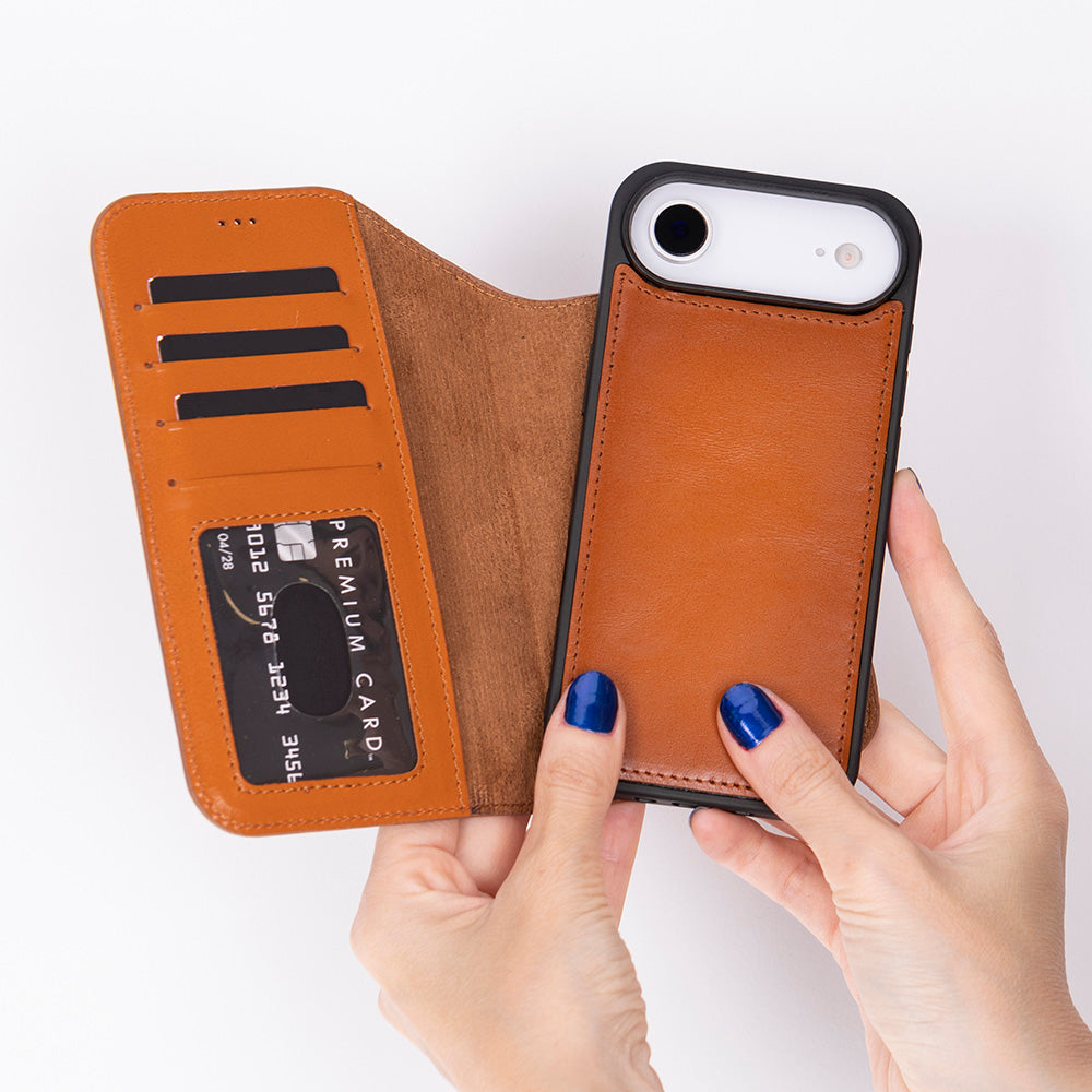 iPhone 17 Air Leather Detachable Wallet Case
