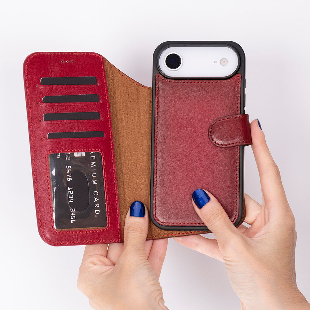 iPhone 17 Air Leather Detachable Wallet Case