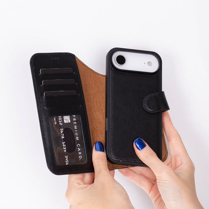 iPhone 17 Air Leather Detachable Wallet Case