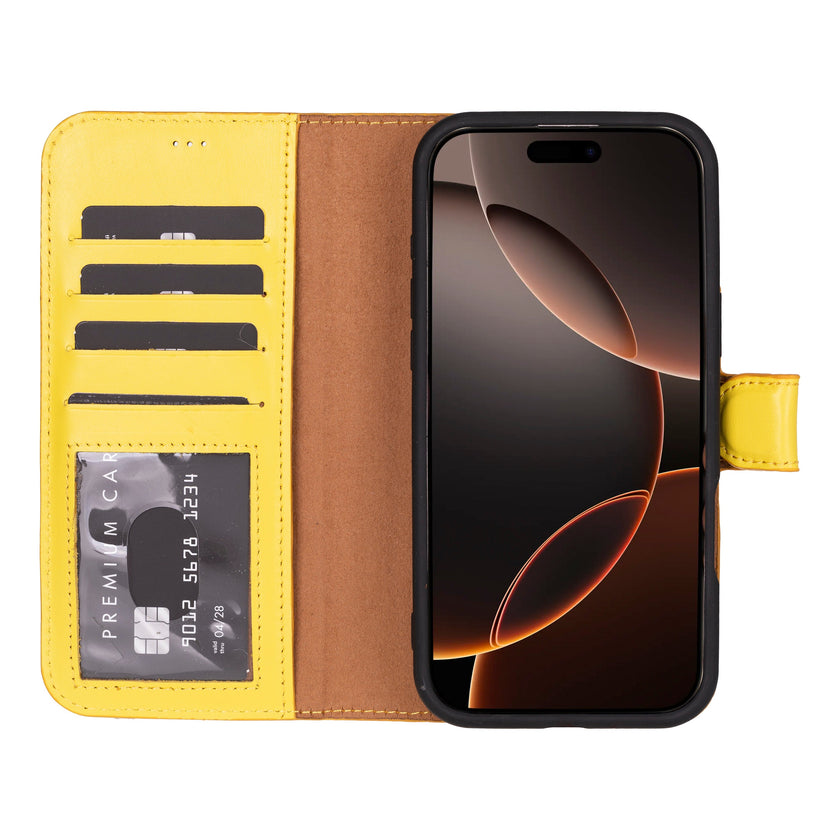 iPhone 16 Pro Detachable Leather Wallet Case