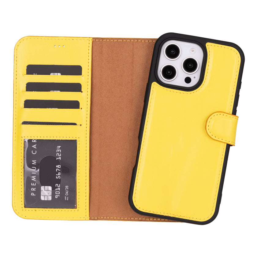 iPhone 16 Pro Detachable Leather Wallet Case