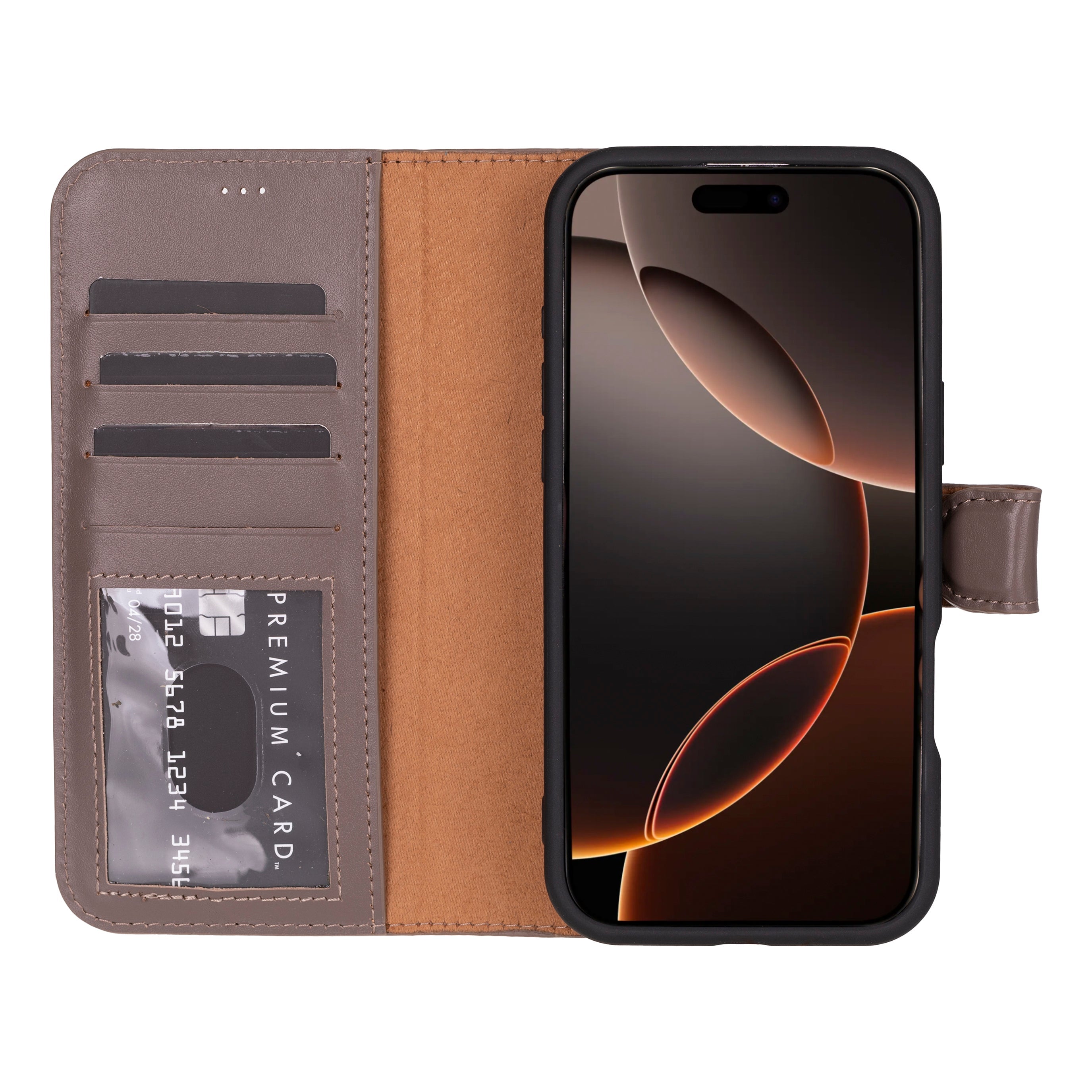 iPhone 16 Pro Detachable Leather Wallet Case