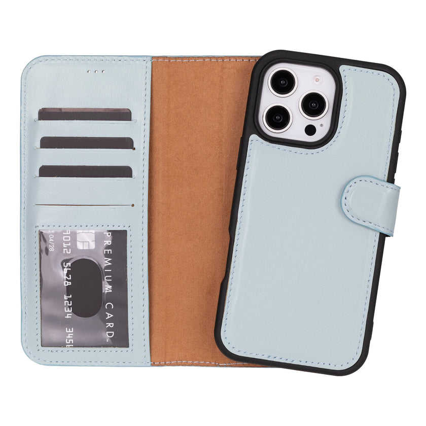 iPhone 16 Pro Max Leather Detachable Wallet Case