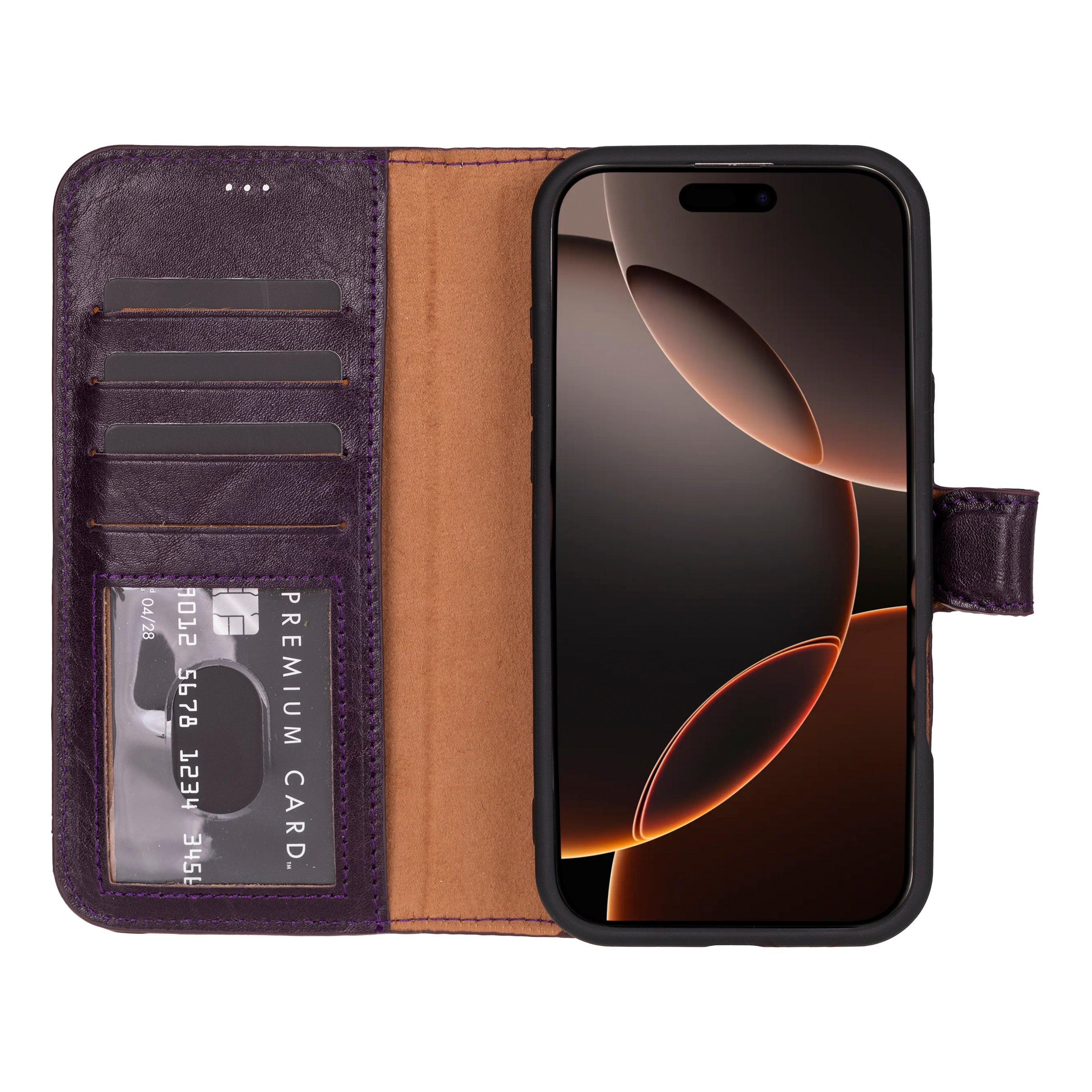 iPhone 16 Pro Max Leather Detachable Wallet Case