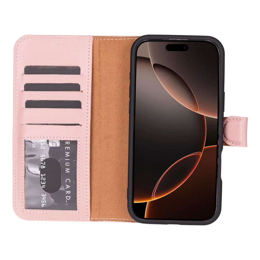 iPhone 16 Pro Max Leather Detachable Wallet Case