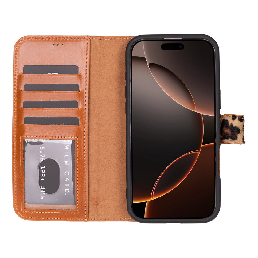 iPhone 16 Pro Detachable Leather Wallet Case