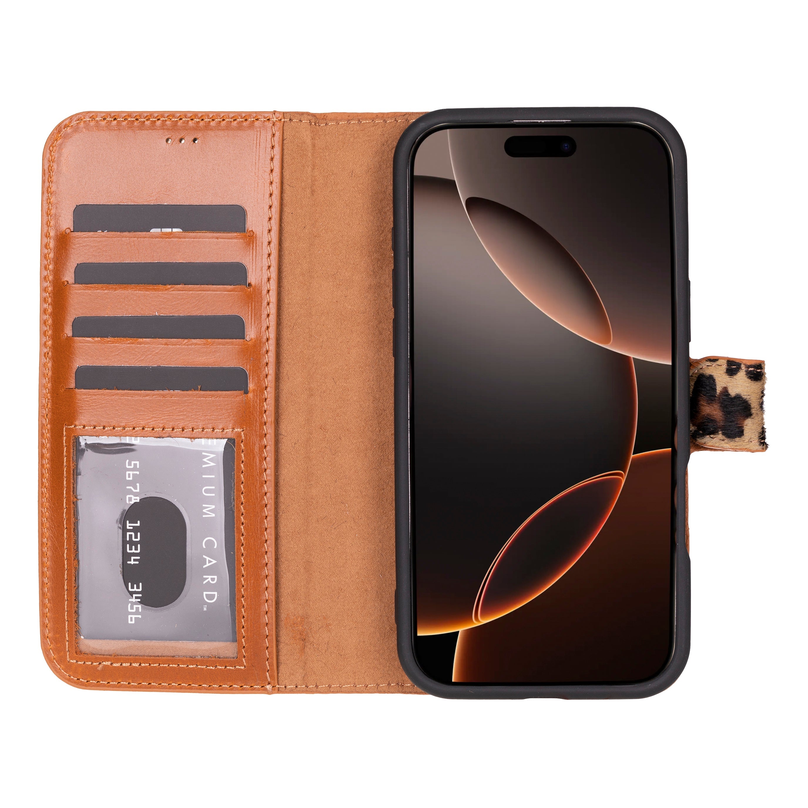iPhone 16 Pro Max Leather Detachable Wallet Case