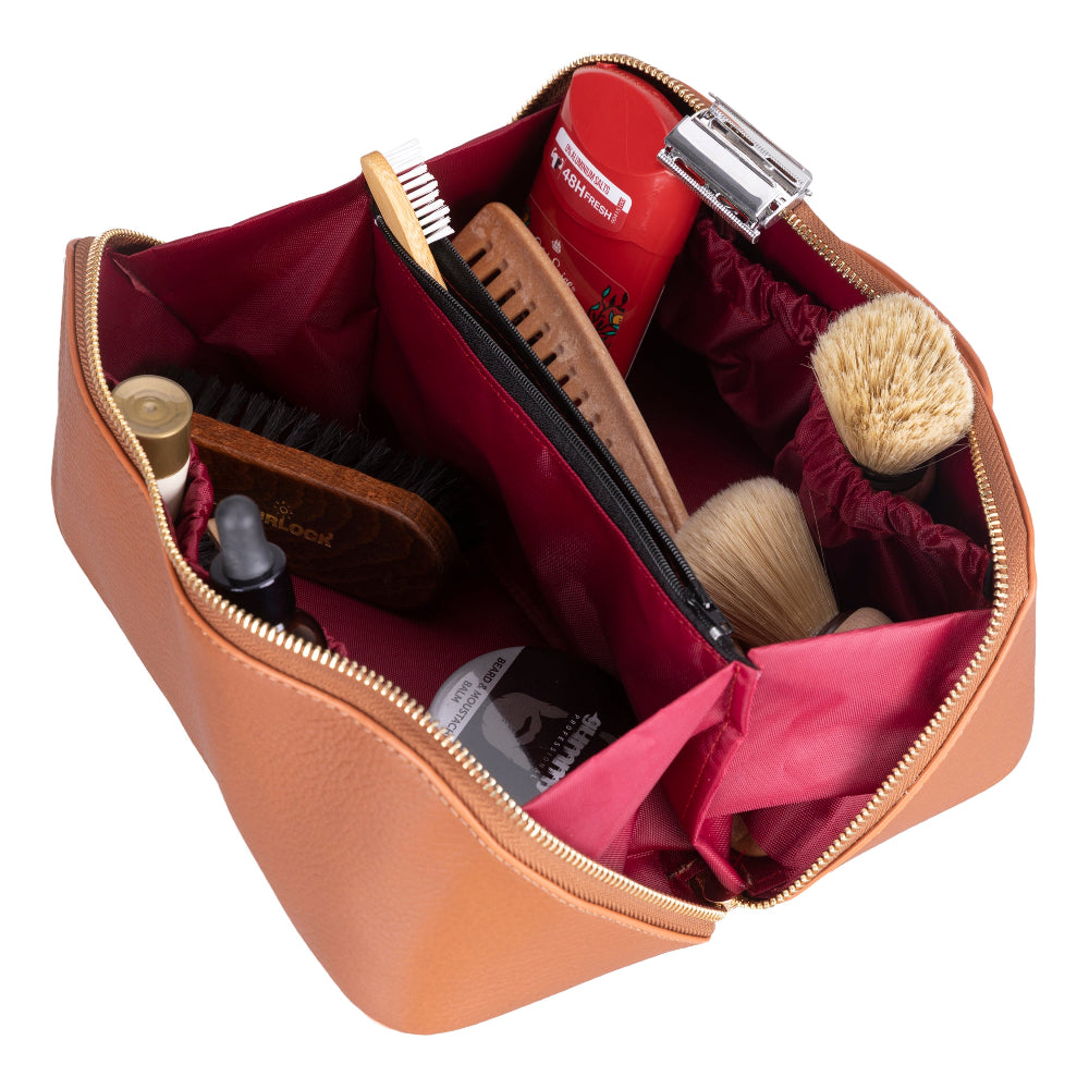 Vena Leather Makeup Bag