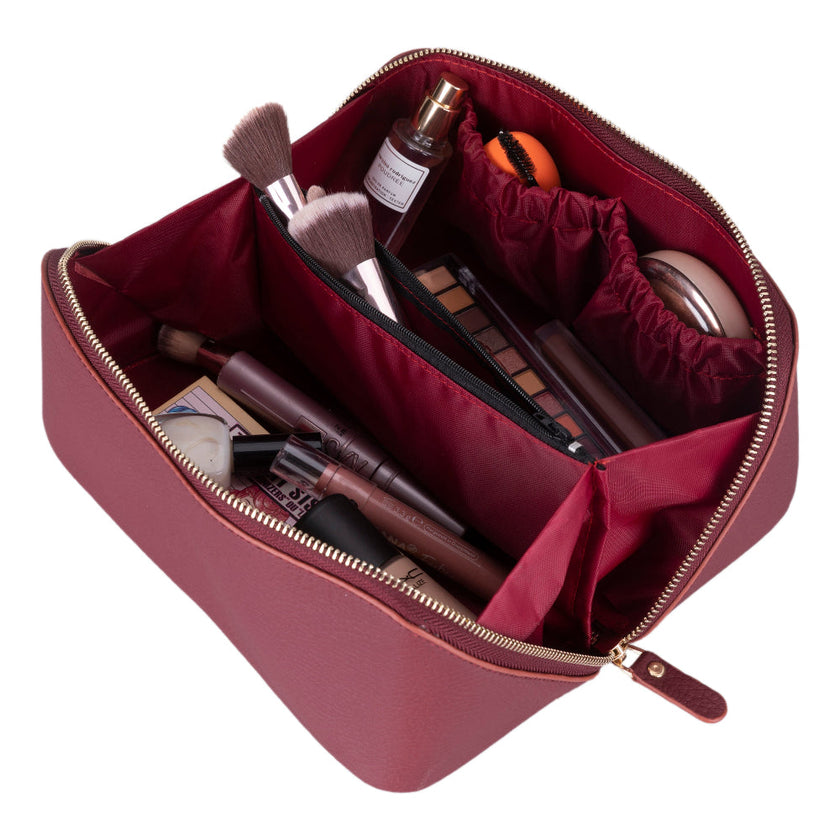 Vena Leather Makeup Bag
