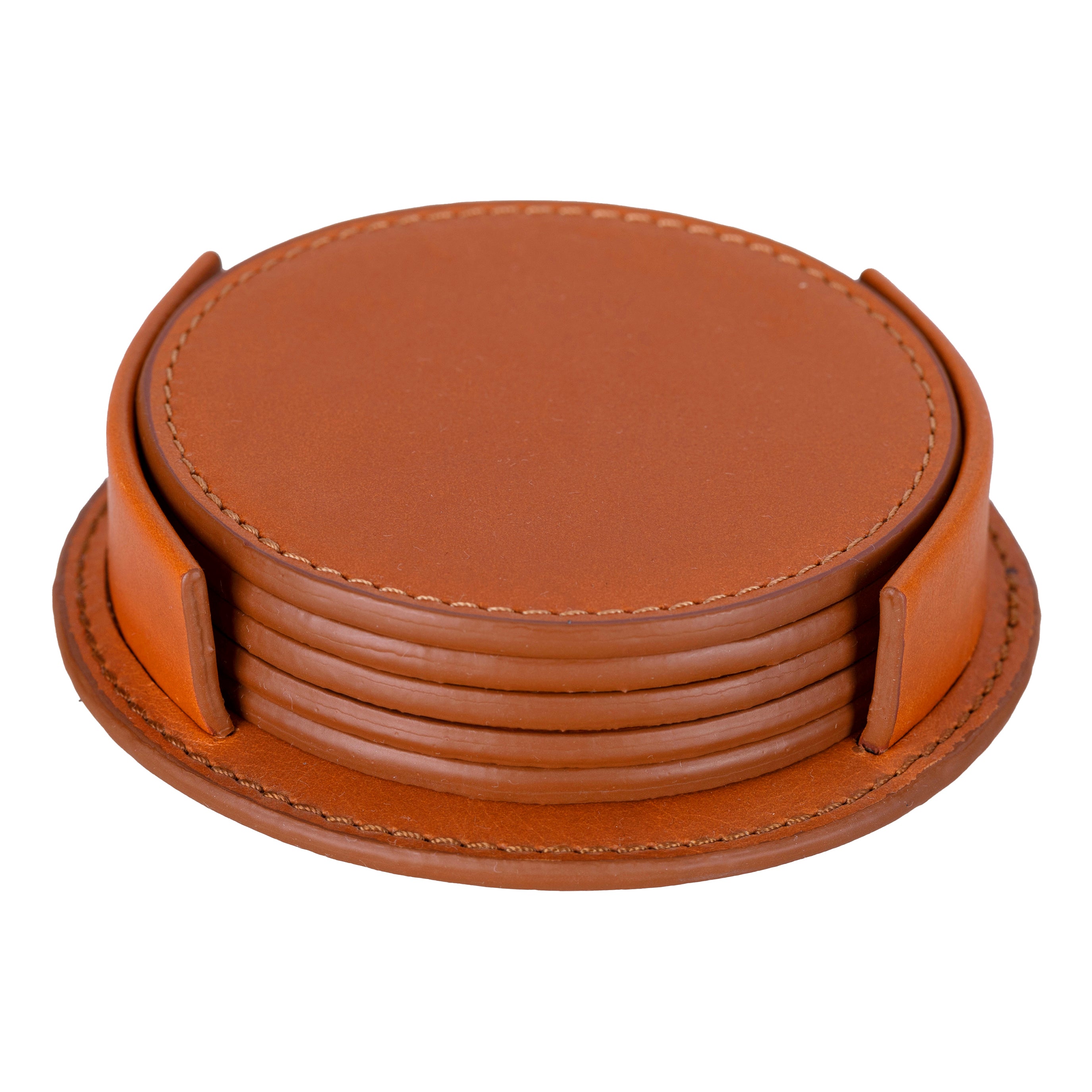 Solces Cup Leather Coaster Set