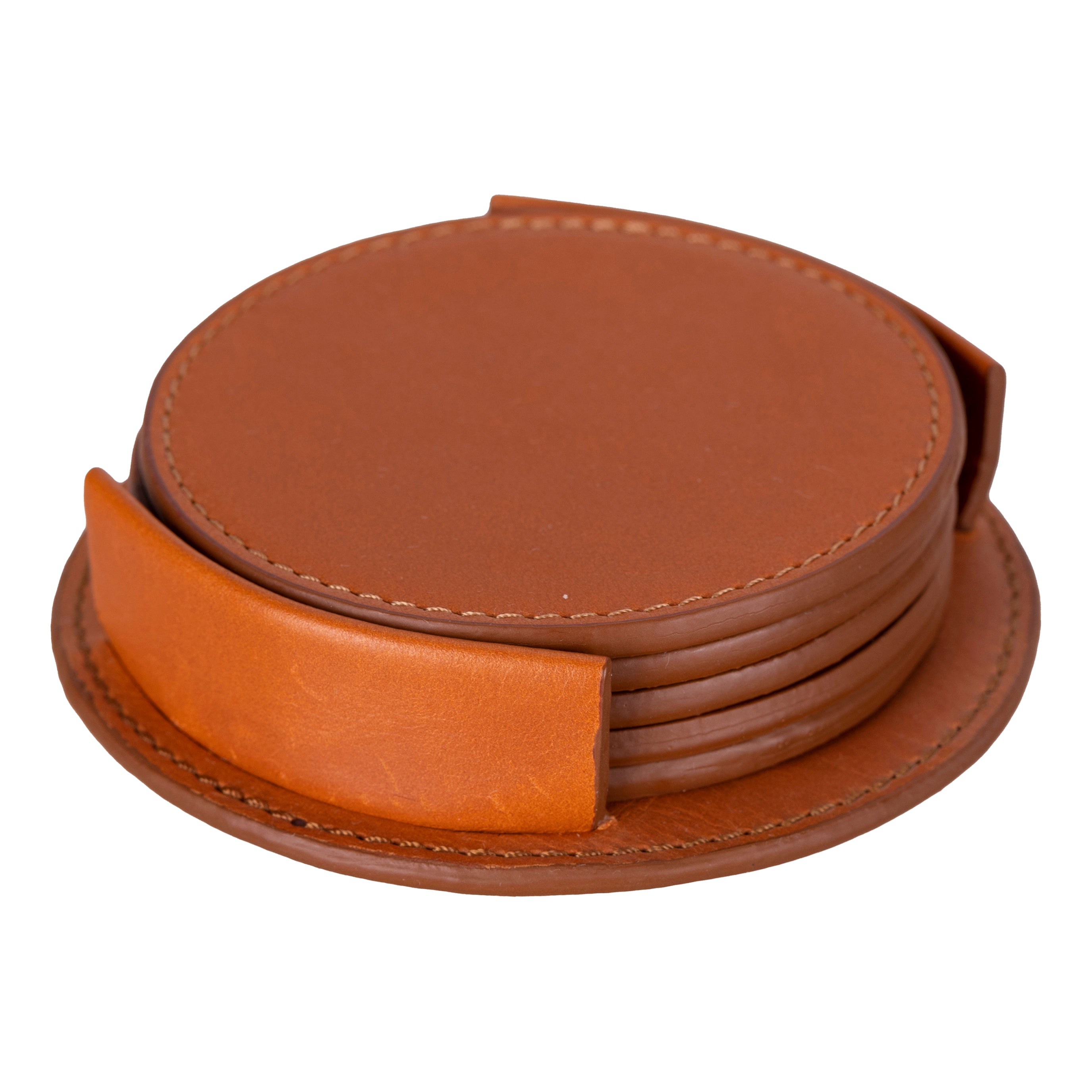 Solces Cup Leather Coaster Set