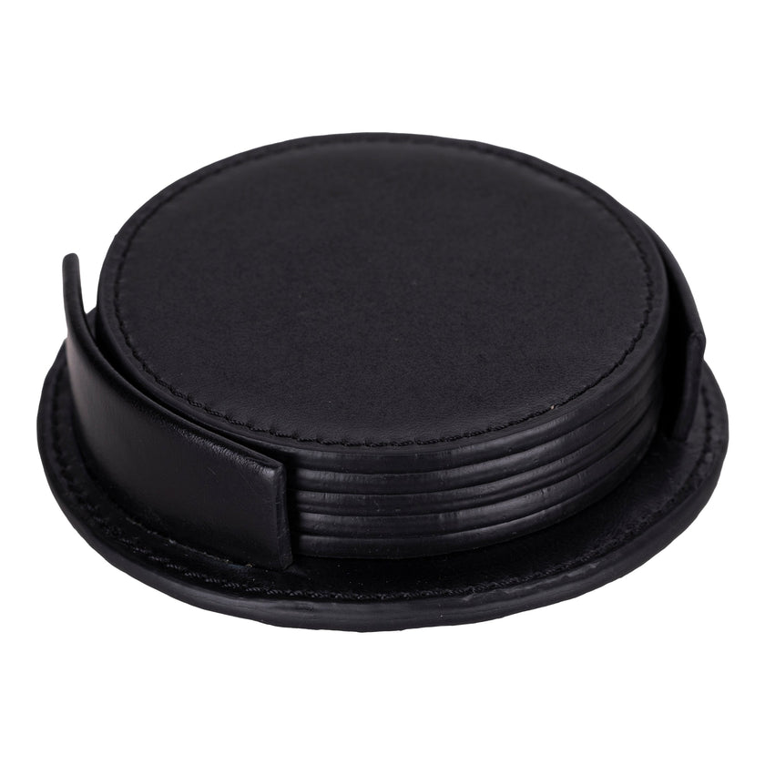 Solces Cup Leather Coaster Set