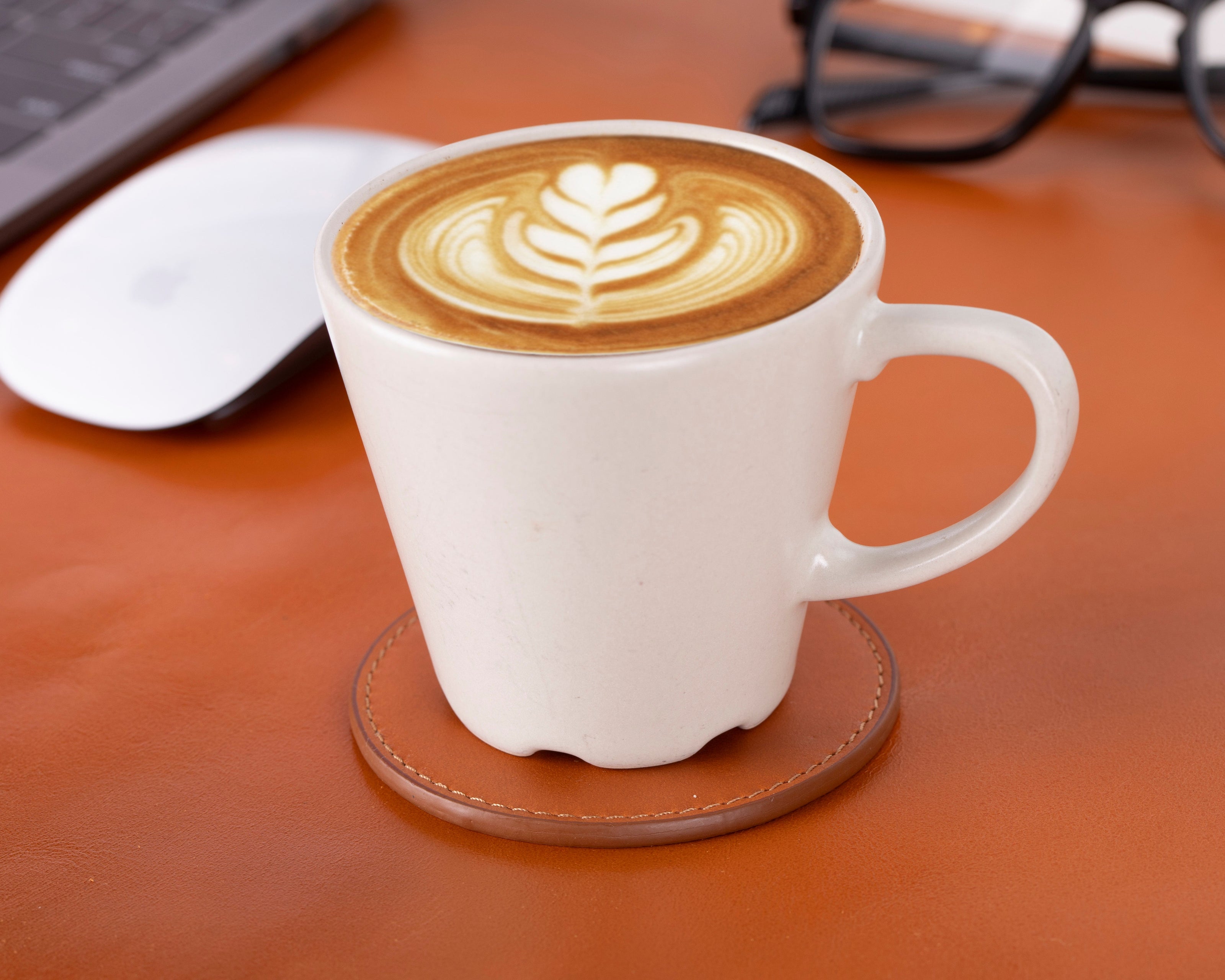 Solces Cup Leather Coaster Set