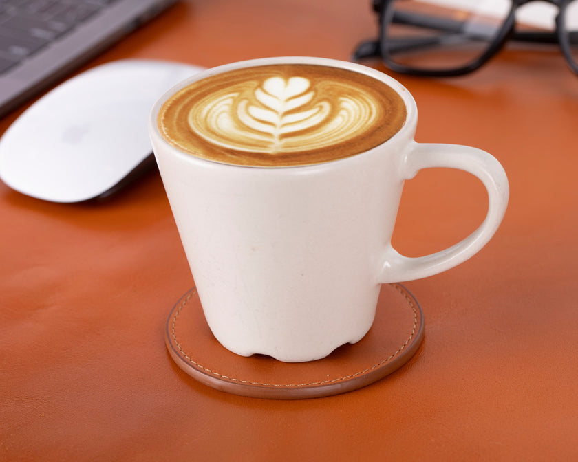 Solces Cup Leather Coaster Set